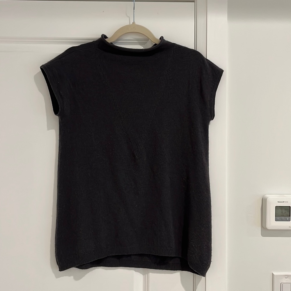 Magaschoni Cashmere Mock Neck Dark Grey Sweater